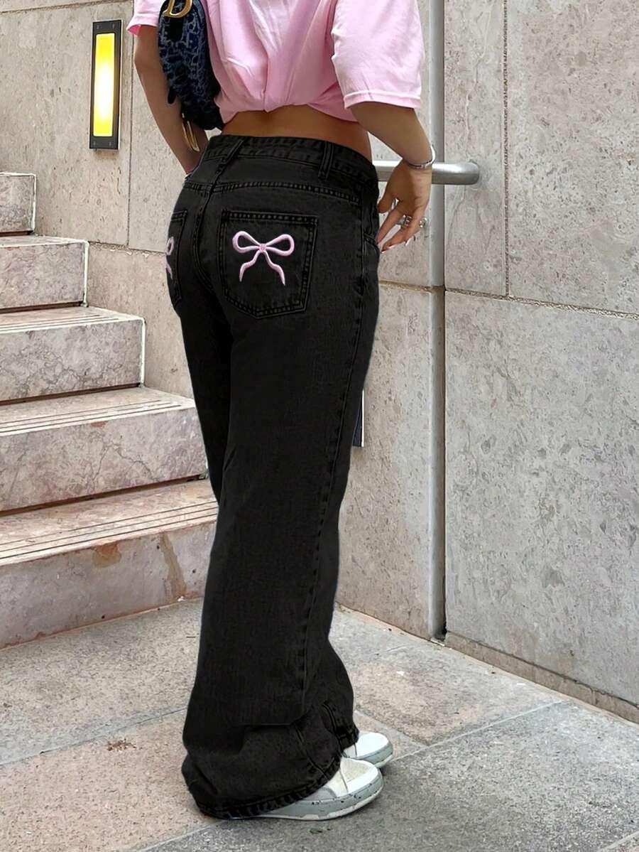 CZARNE SPODNIE JEANS