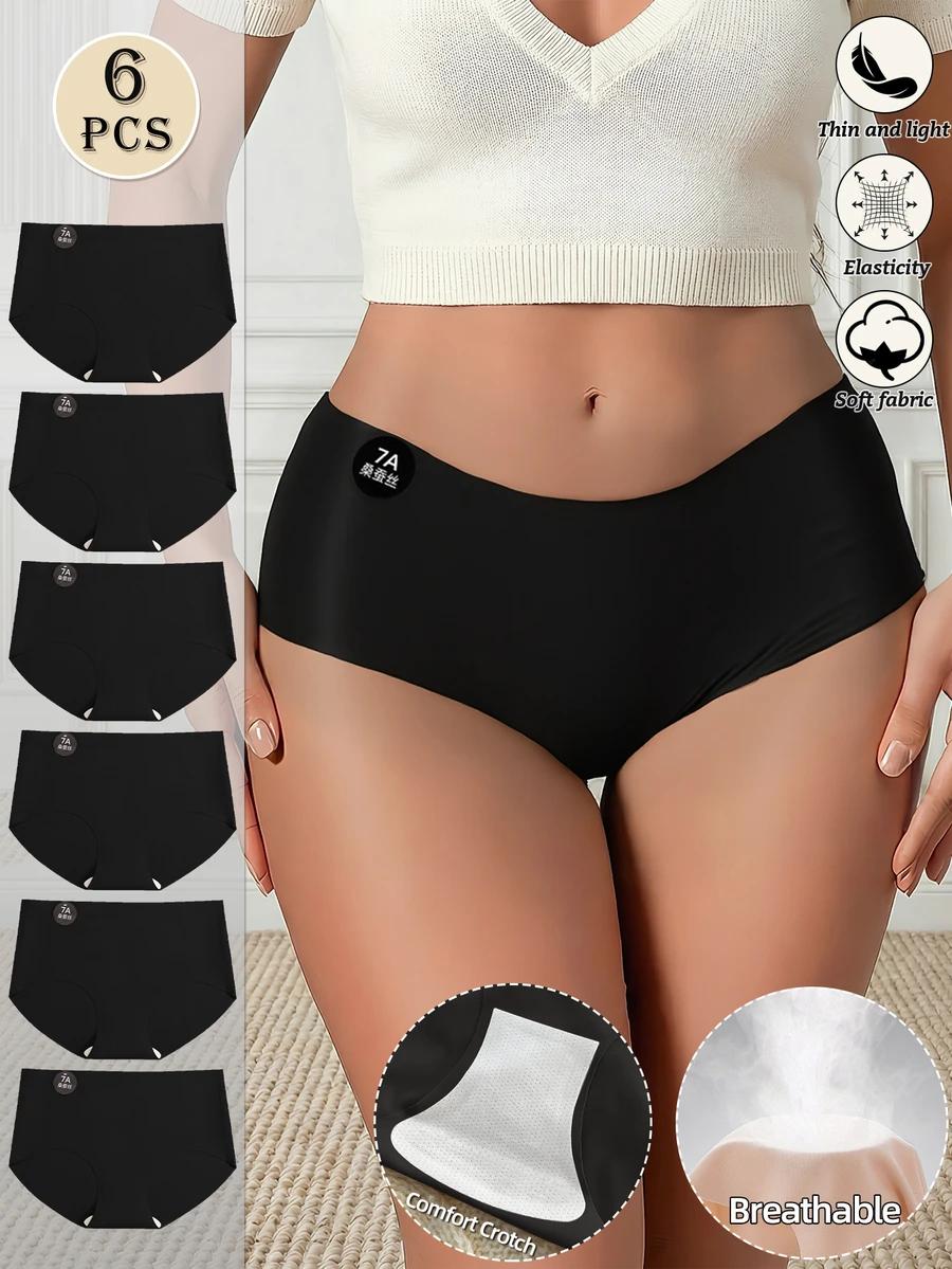 CZARNE BEZSZWOWE MAJTKI  6-pack