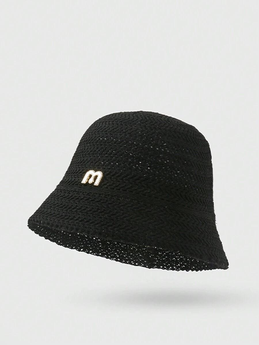 czarny kapelusz bucket