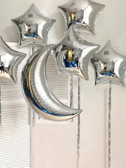 srebrne balony 6-pack