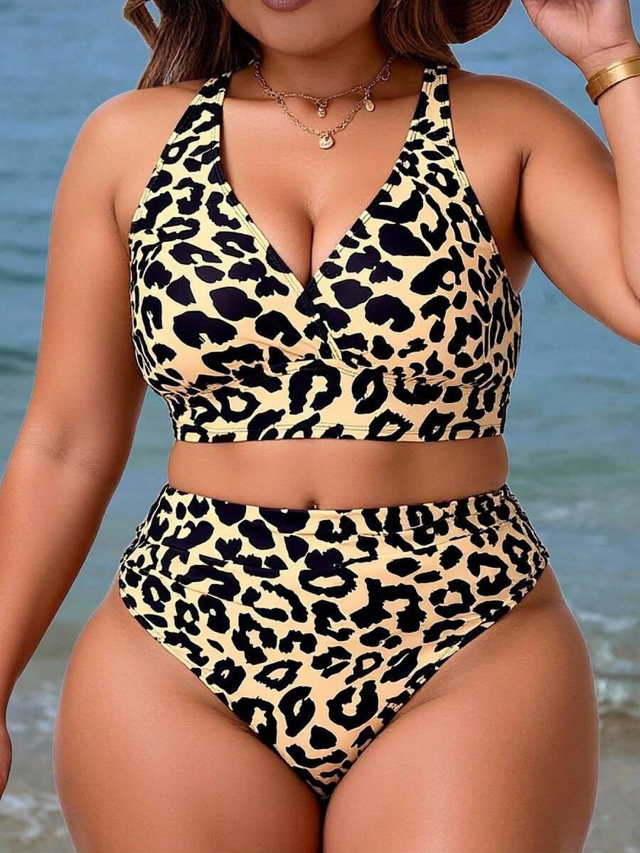 dwuczęściowy strój kąpielowy animal print 