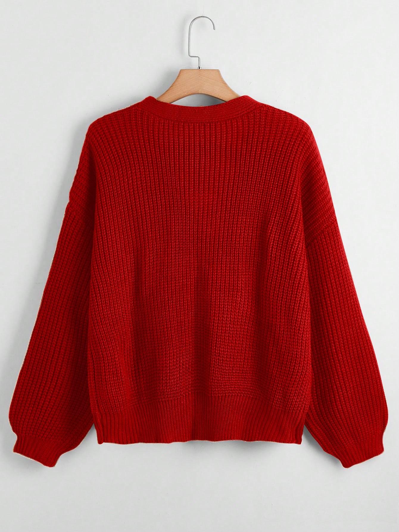 czerwony sweter v-neck