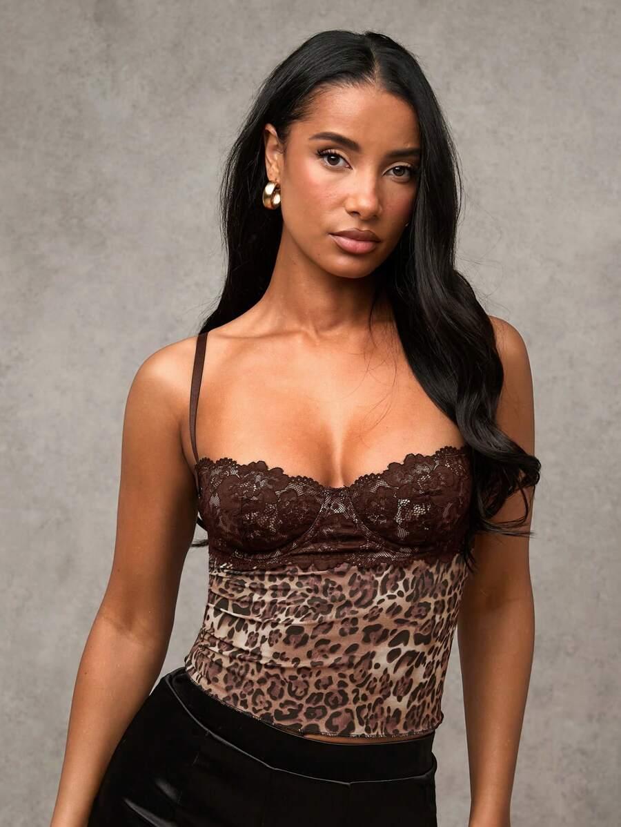 top na ramiączkach animal print 