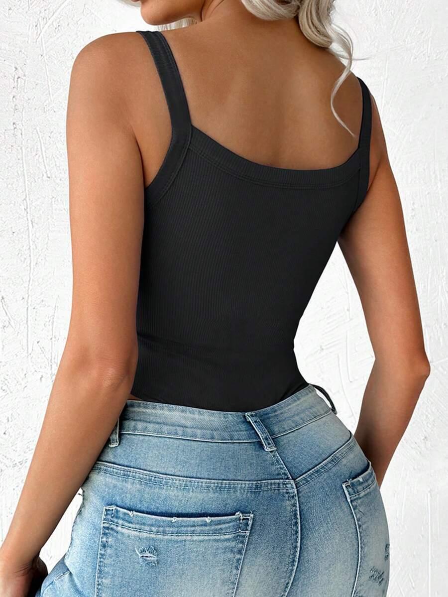 czarne dopasowane body 
