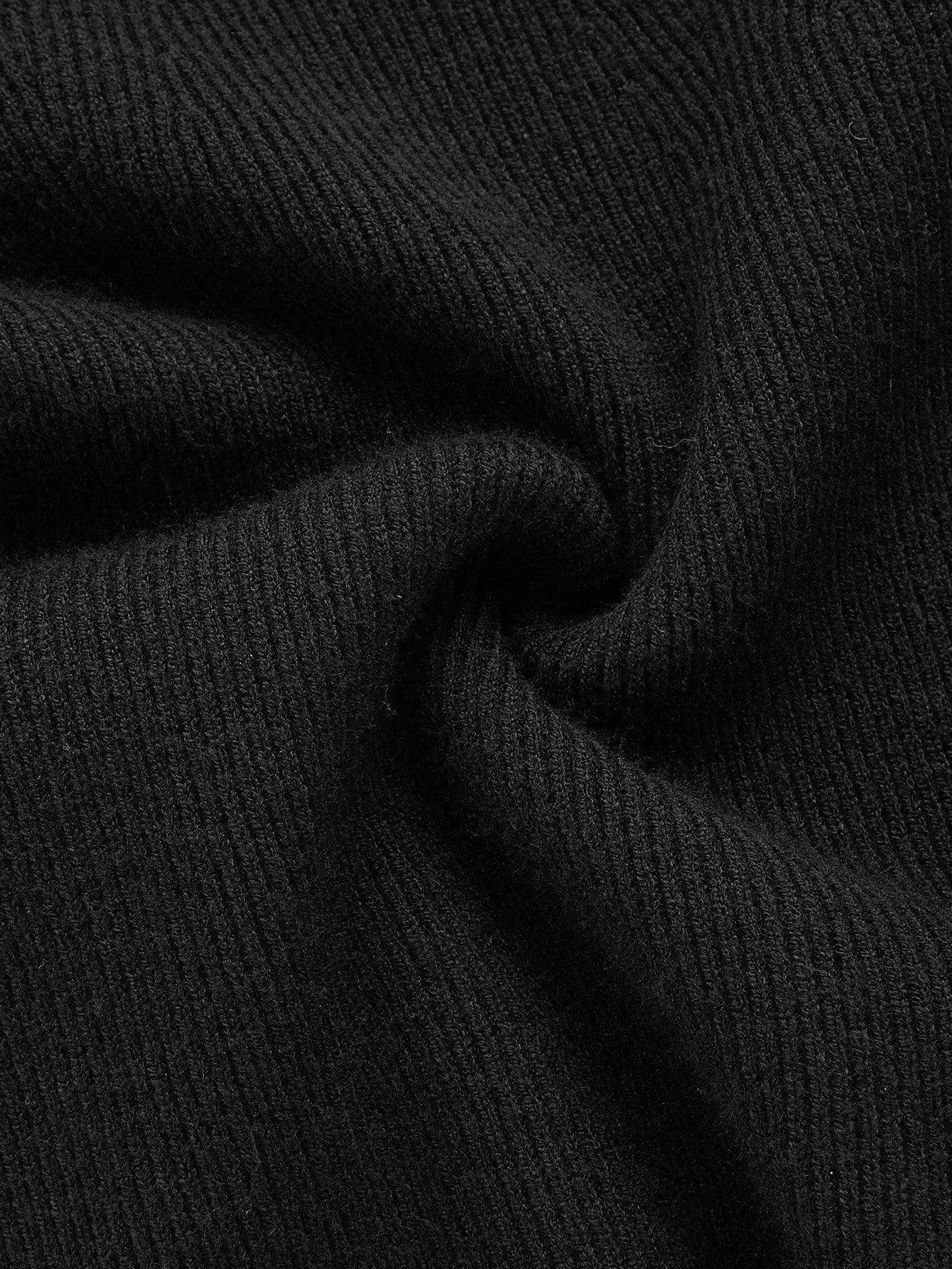 czarny prążkowany sweter ciążowy 