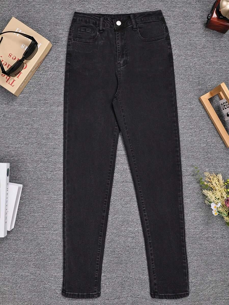 CZARNE SPODNIE JEANS