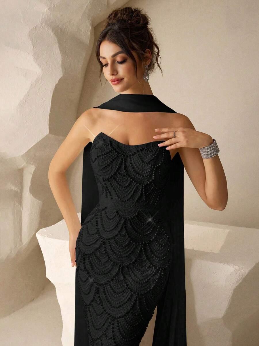 czarna maxi sukienka