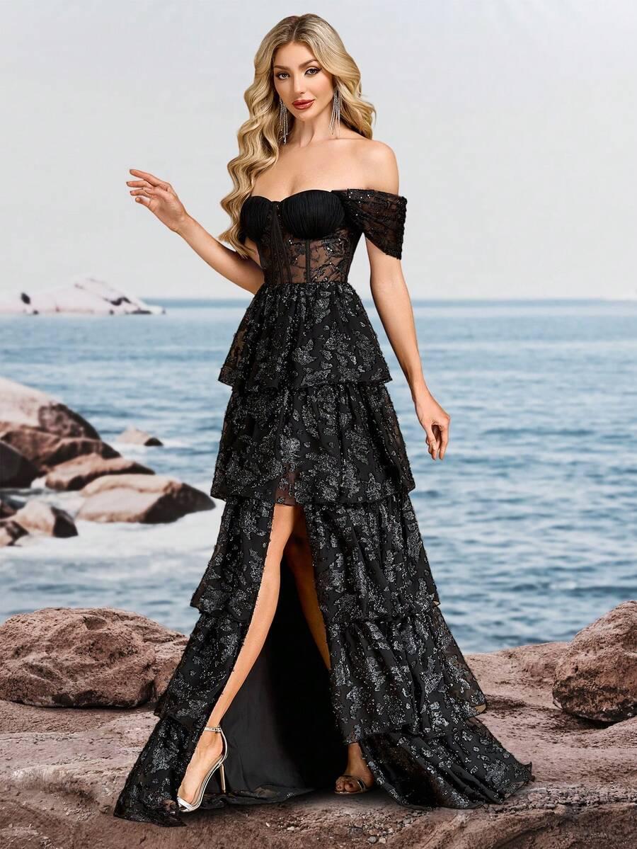 czarna maxi sukienka 