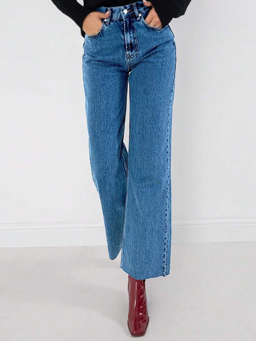 NIEBIESKIE SPODNIE JEANS HIGH WAIST