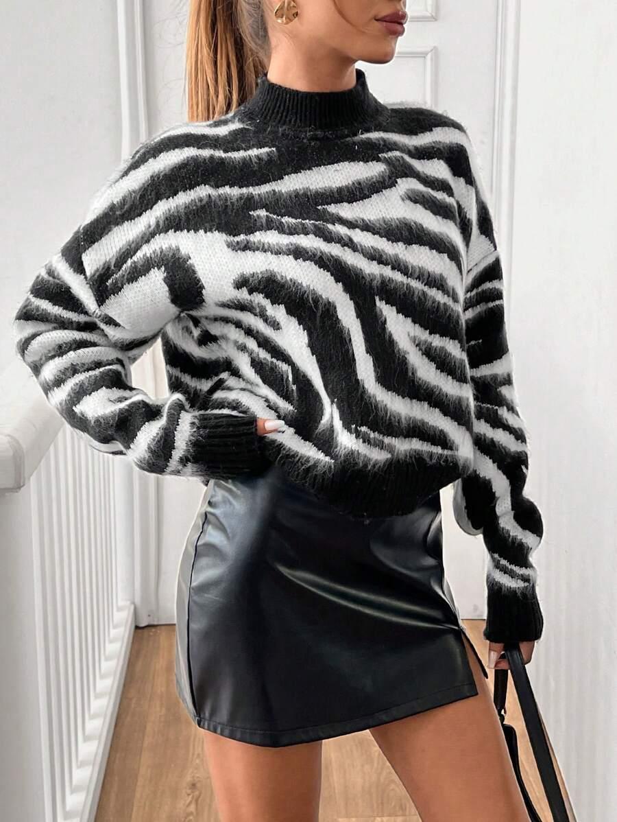 SWETER DZIANINA ANIMAL PRINT 