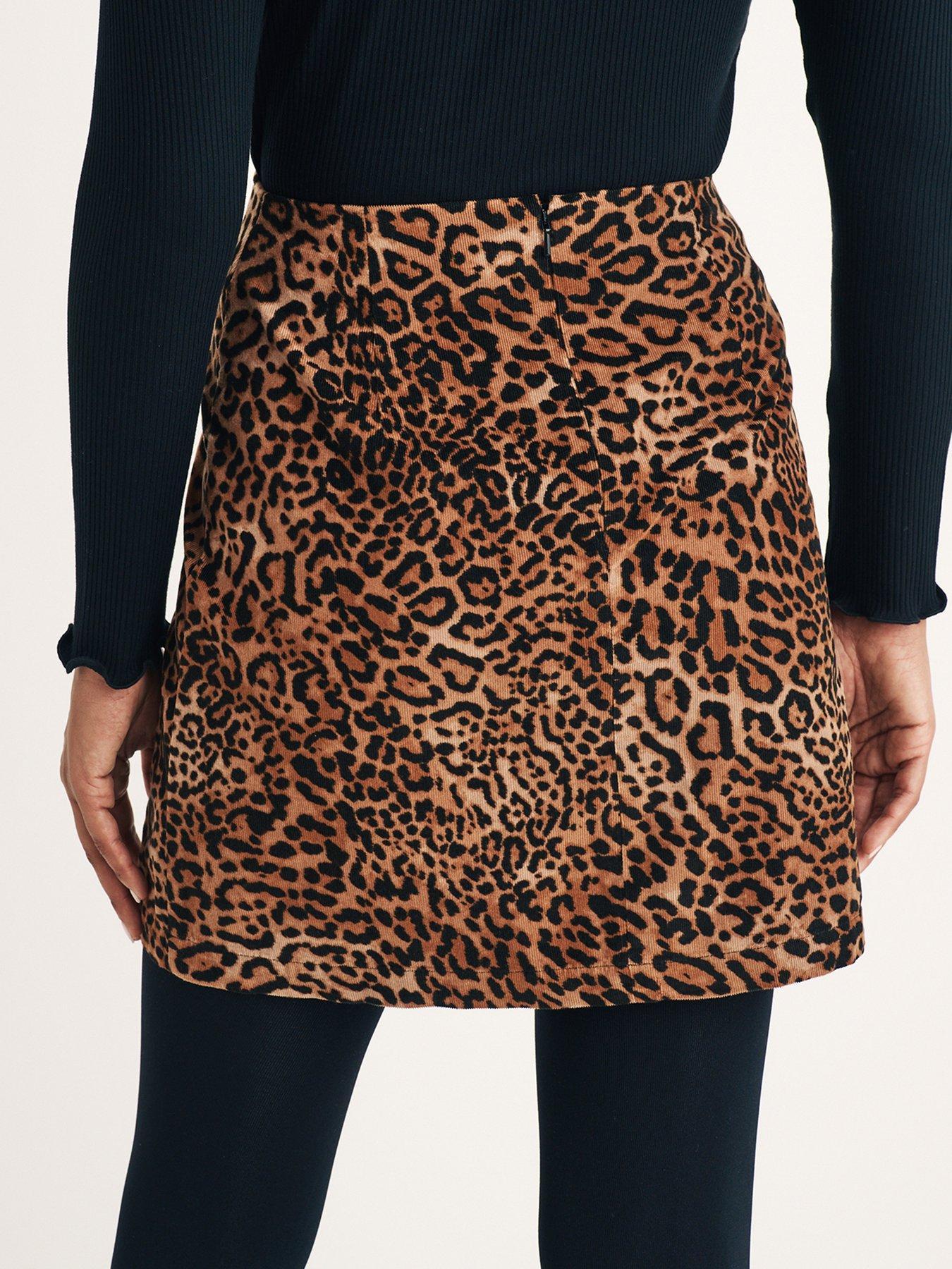 NEW LOOK SPÓDNICA MINI W PANTERKĘ