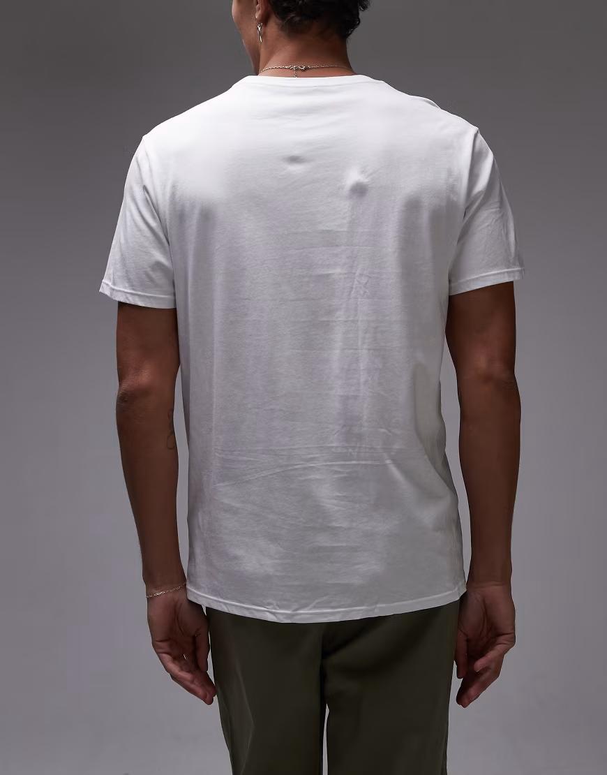 klasyczny biały t-shirt okrągły dekolt logo 3-pack