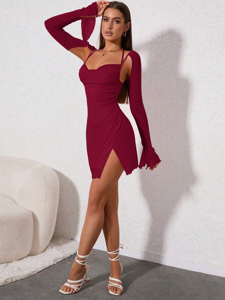 czerwona mini sukienka