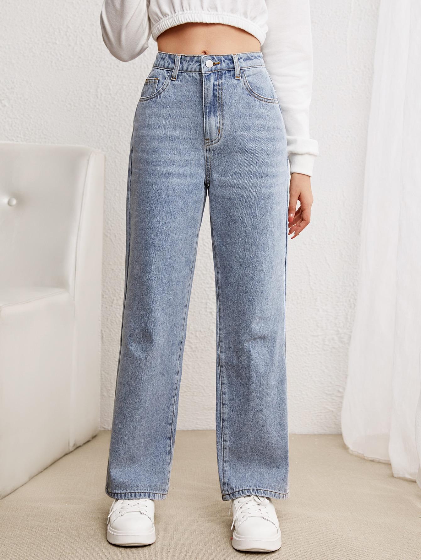 PROSTE SPODNIE JEANS WYSOKI STAN