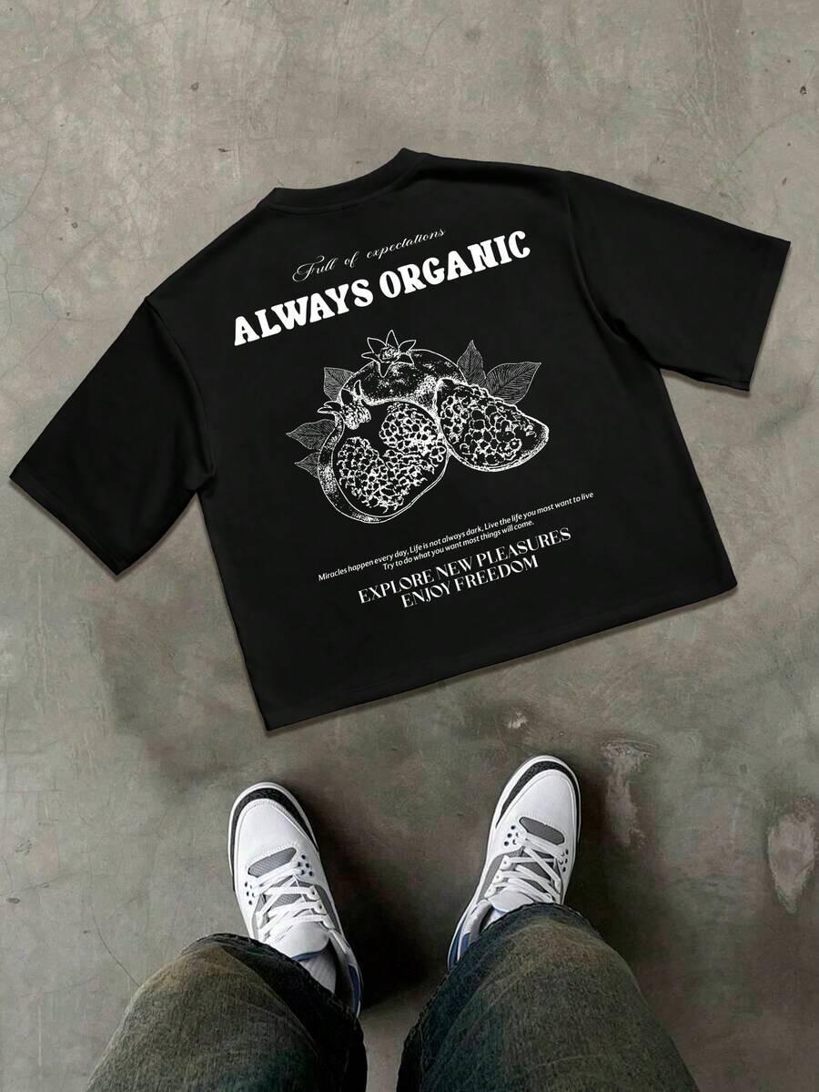 CZARNY T-SHIRT PRINT