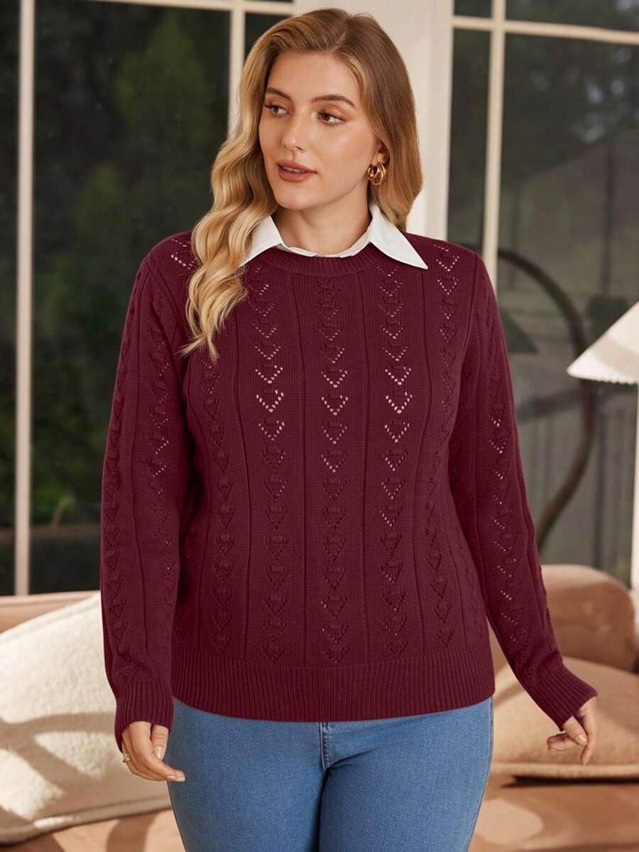 bordowy dzianinowy sweter 