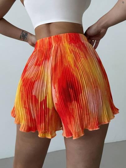 plisowane spodenki tie dye
