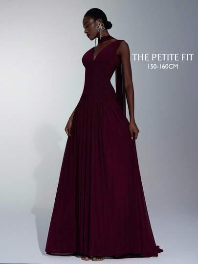 burgundowa maxi sukienka