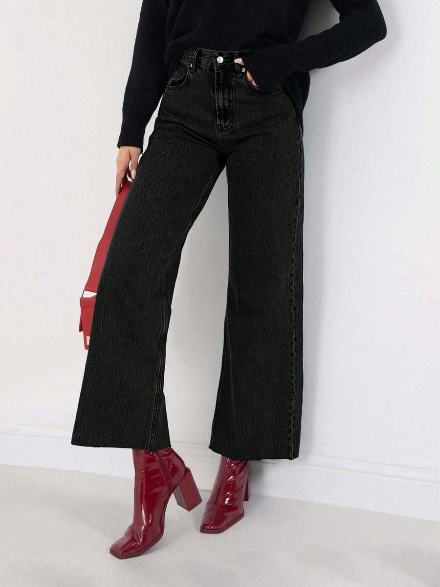 CZARNE SPODNIE JEANS