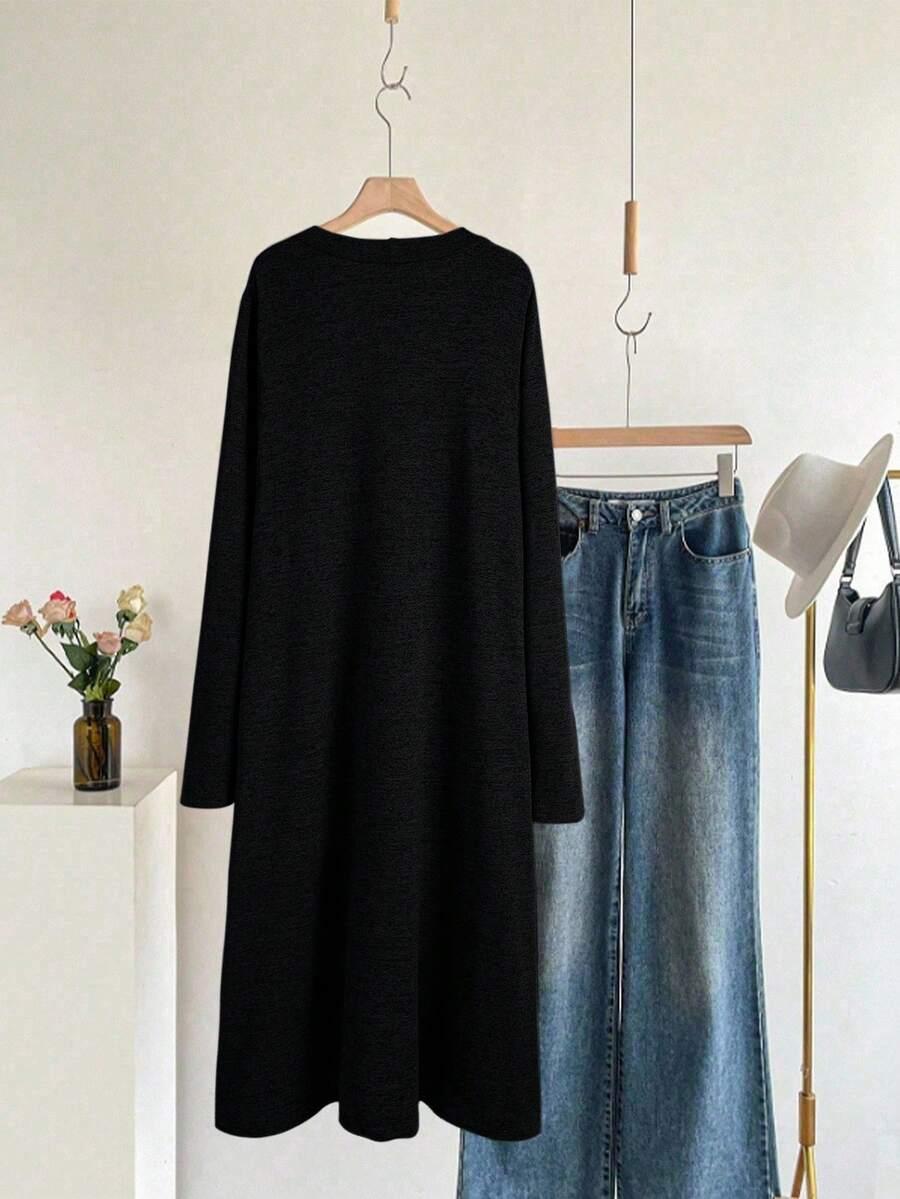 czarny sweter kardigan 