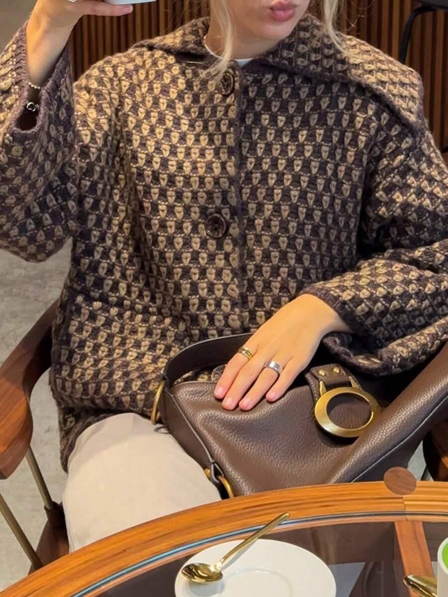 SWETER GUZIKI KIESZENIE