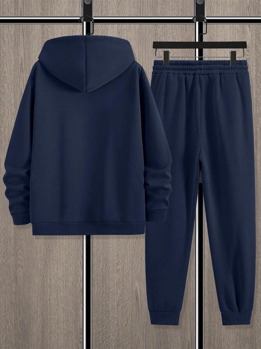 GRANATOWY KOMPLET bluza spodnie dresowe