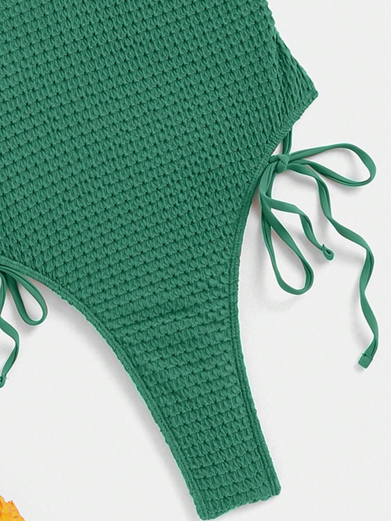 zielony jednoczęściowy strój kąpielowy tekstura