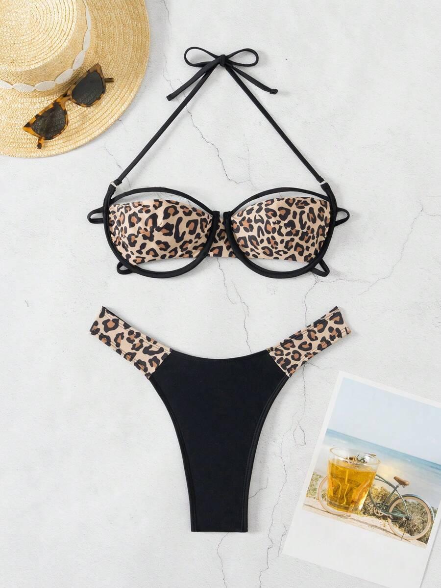 DWUCZĘŚCIOWY STRÓJ KĄPIELOWY ANIMAL PRINT