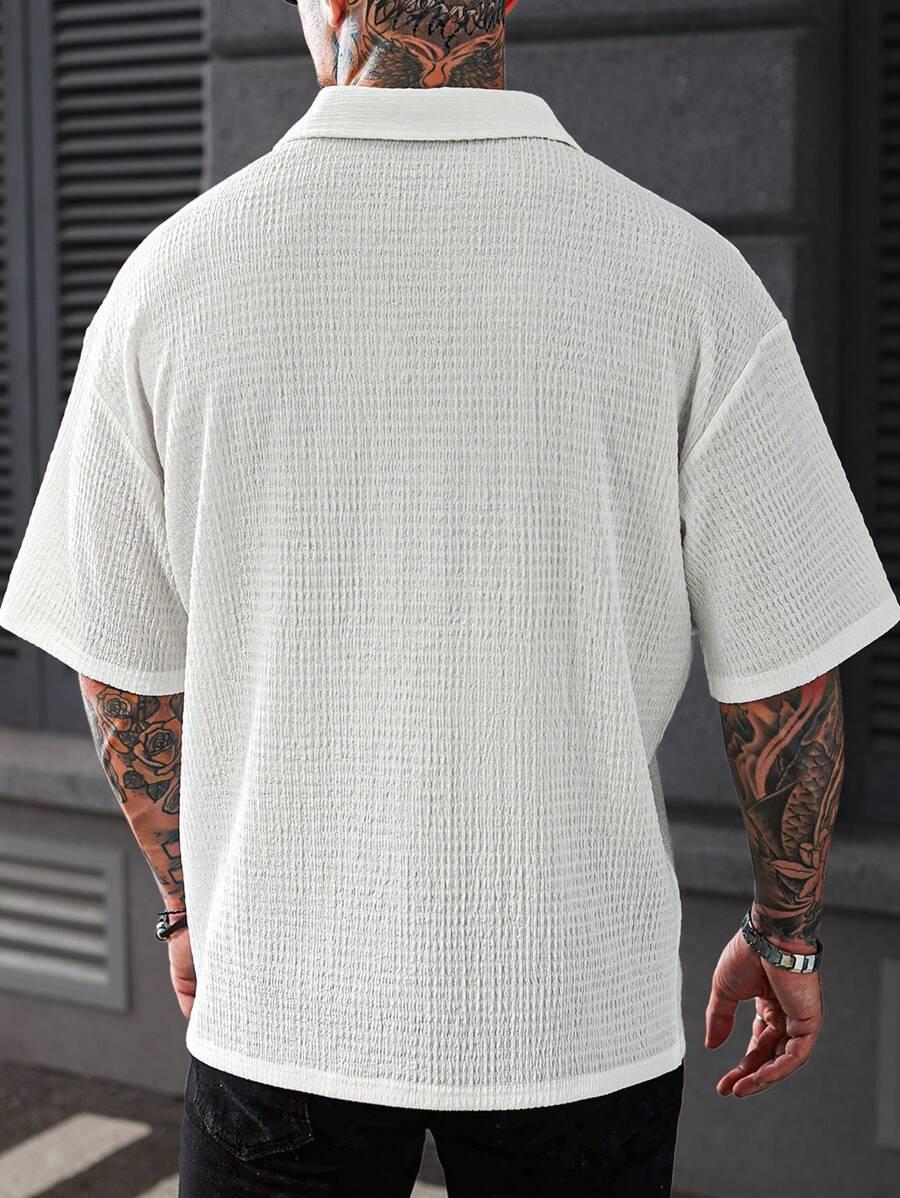 T-SHIRT MĘSKI BIAŁY DEKOLT SEREK 