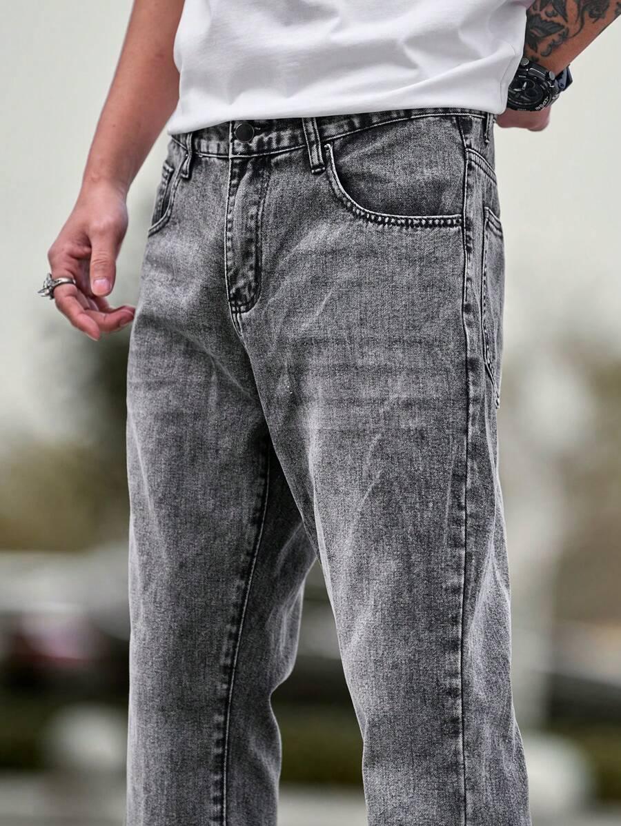 SZARE SPODNIE JEANS