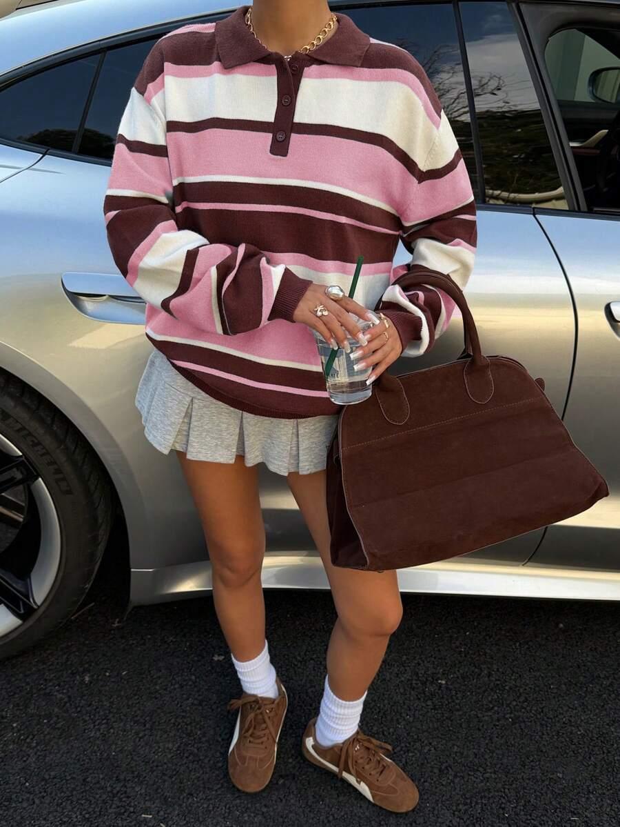 sweter w paski