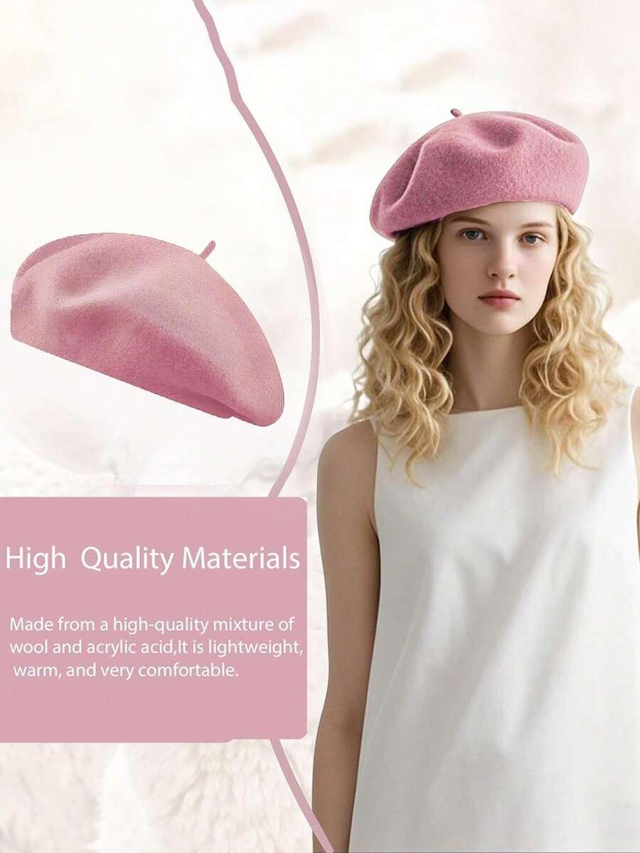 różowy beret casual