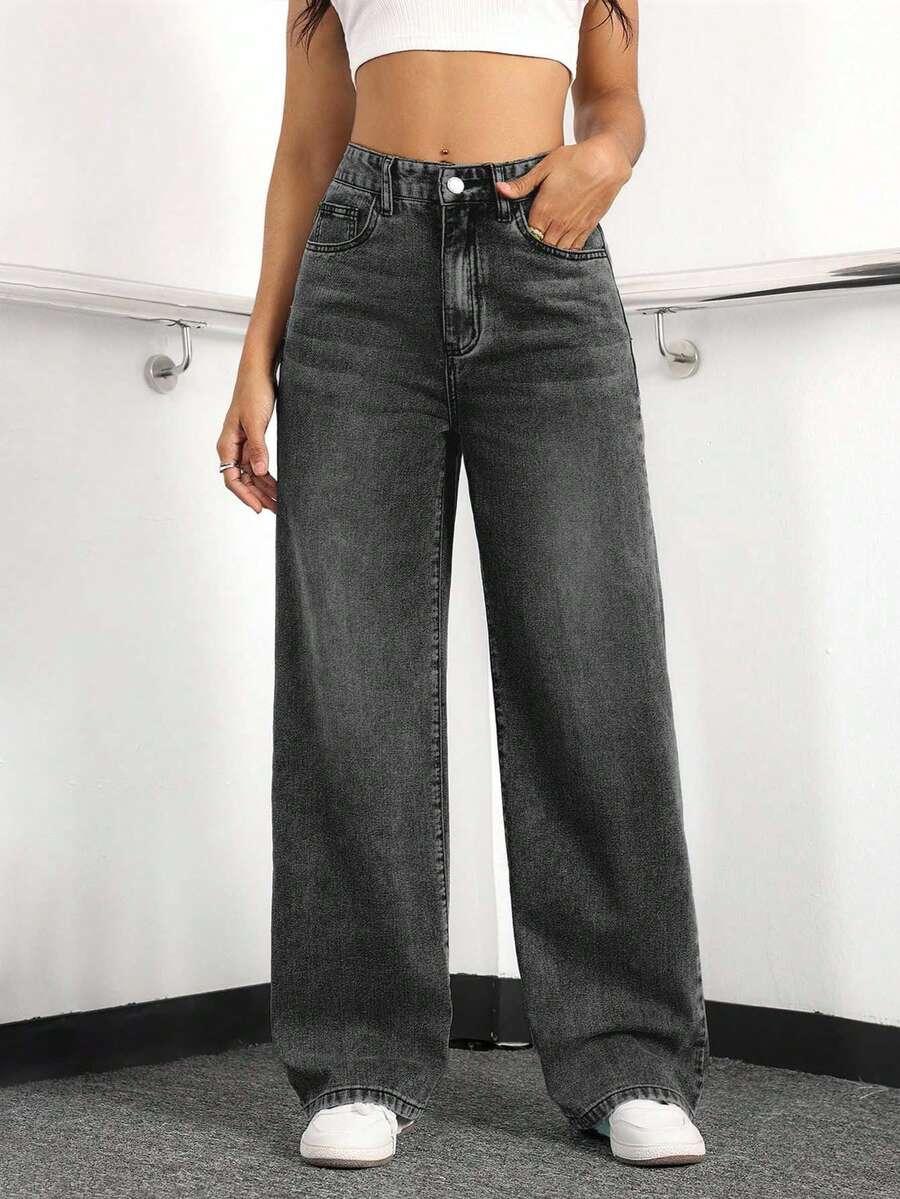 CZARNE SPODNIE JEANS