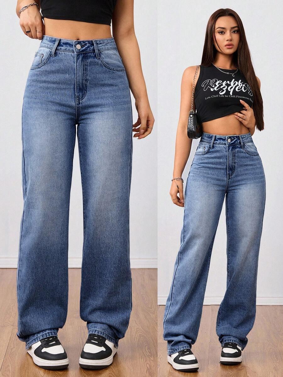niebieskie spodnie jeans 