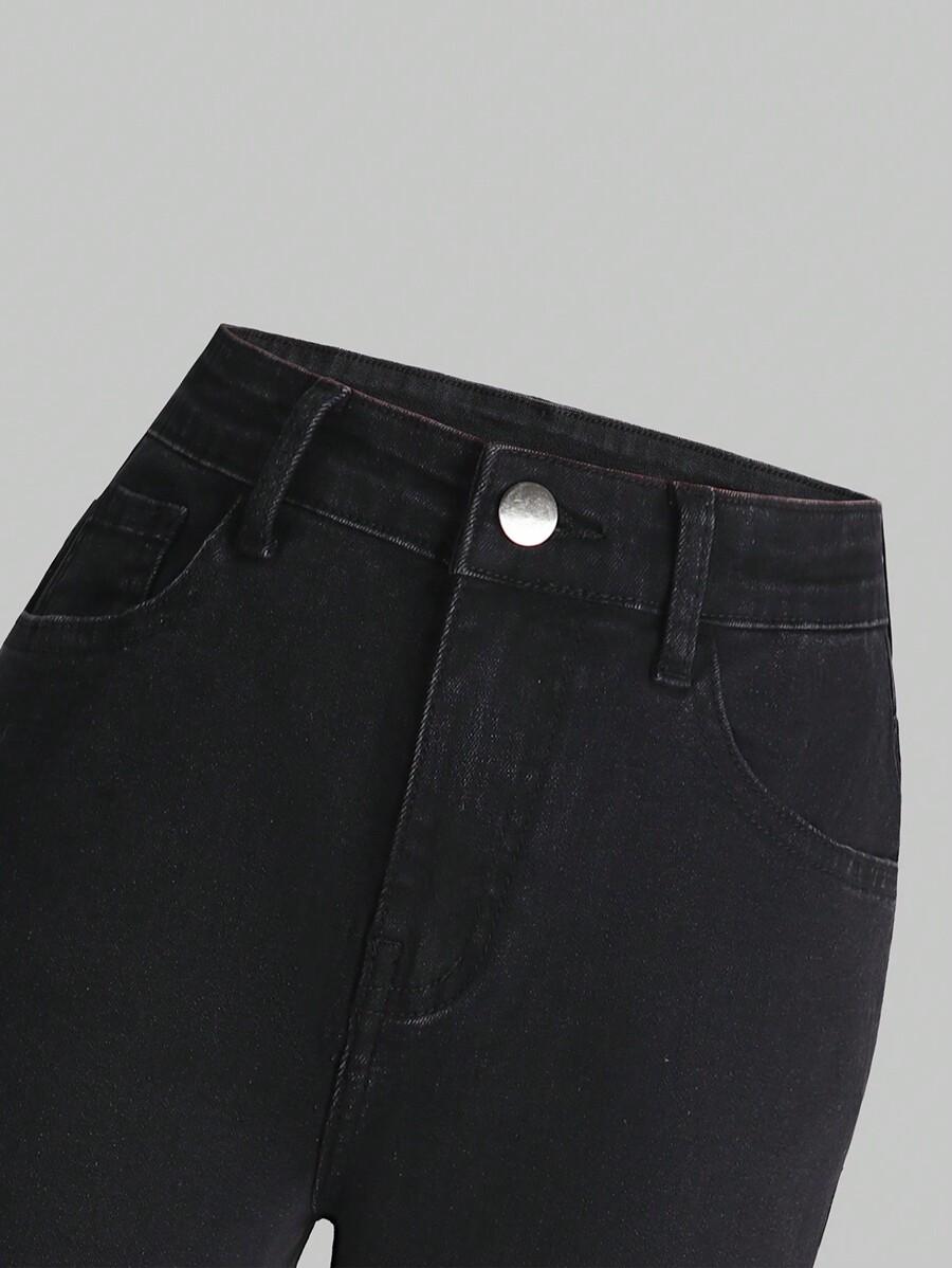 CZARNE SPODNIE RURKI JEANS
