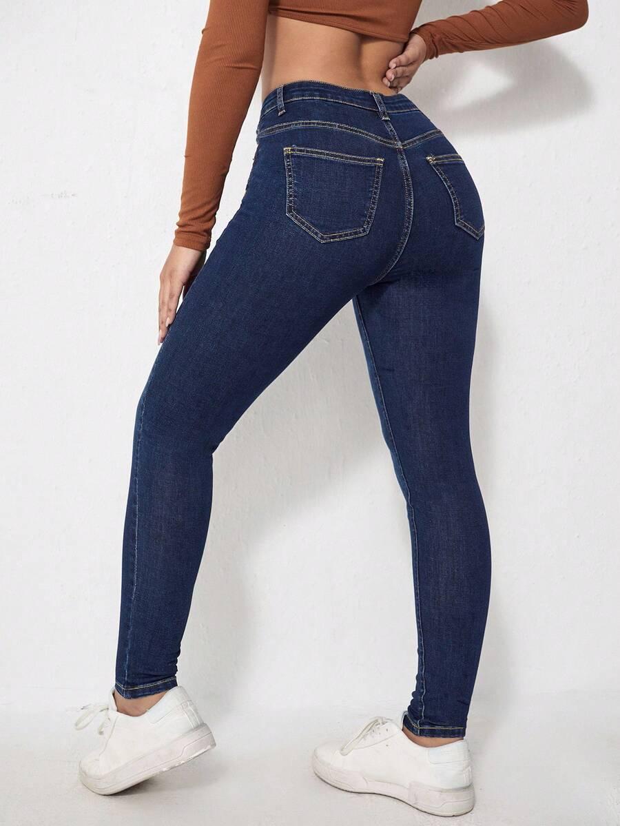 NIEBIESKIE SPODNIE JEANS RURKI 