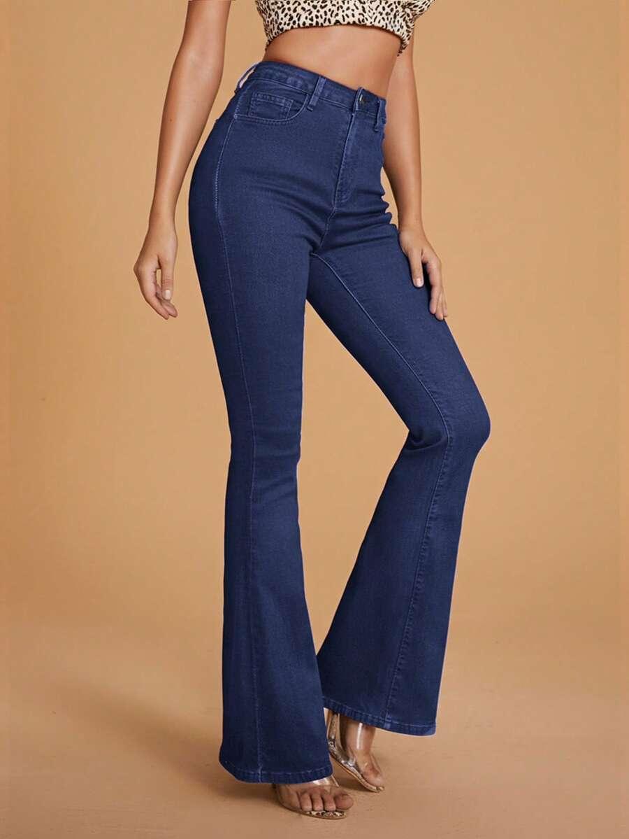 GRANATOWE SPODNIE JEANS