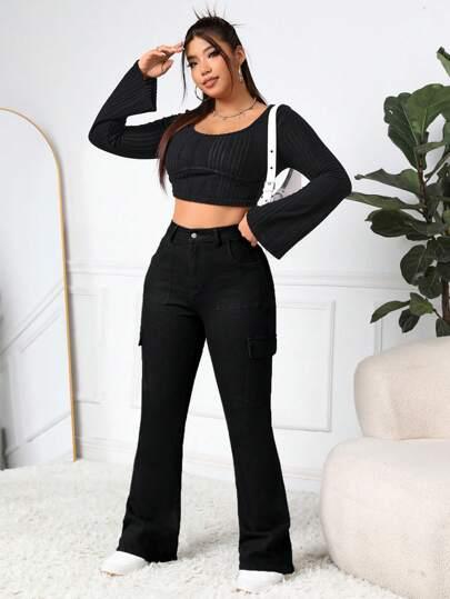 CZARNE SPODNIE JEANS 
