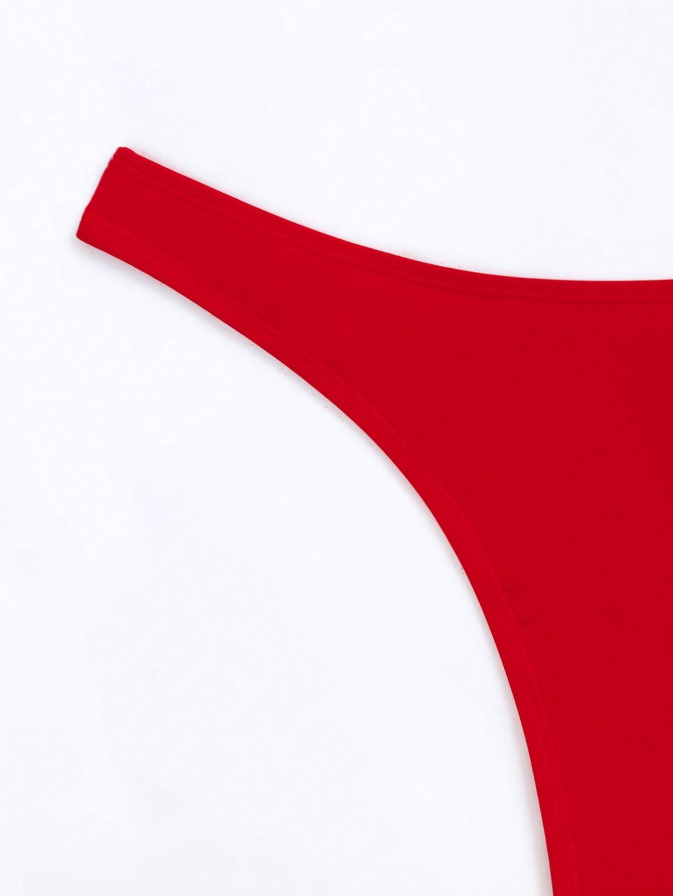 czerwony dół od bikini 