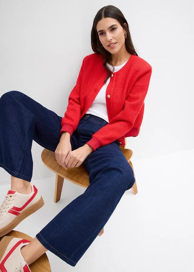 GRANATOWE SPODNIE JEANS SZEROKA NOGAWKA