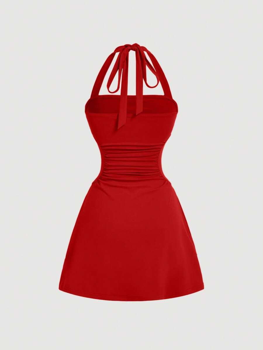 czerwona mini sukienka