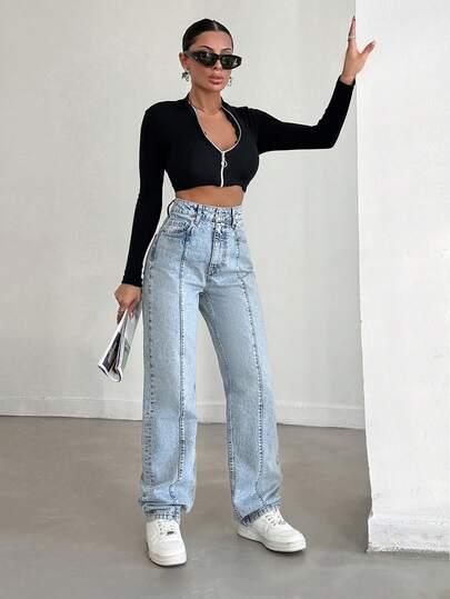 proste spodnie jeans