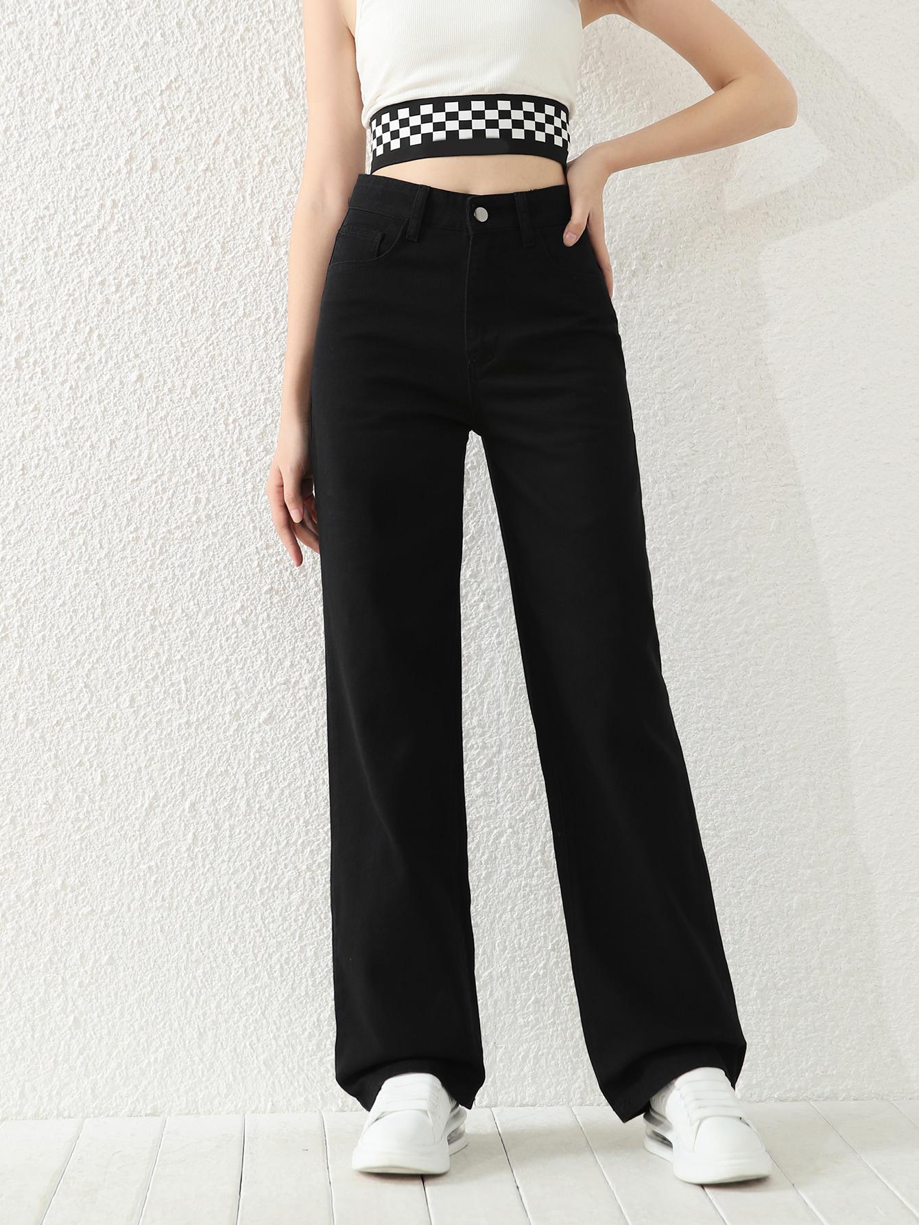 CZARNE SPODNIE JEANS