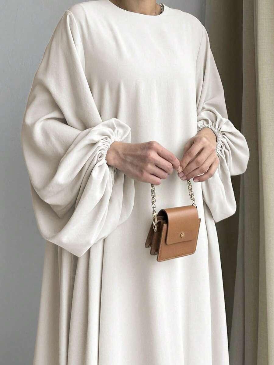 KREMOWA MAXI SUKIENKA OVERSIZE