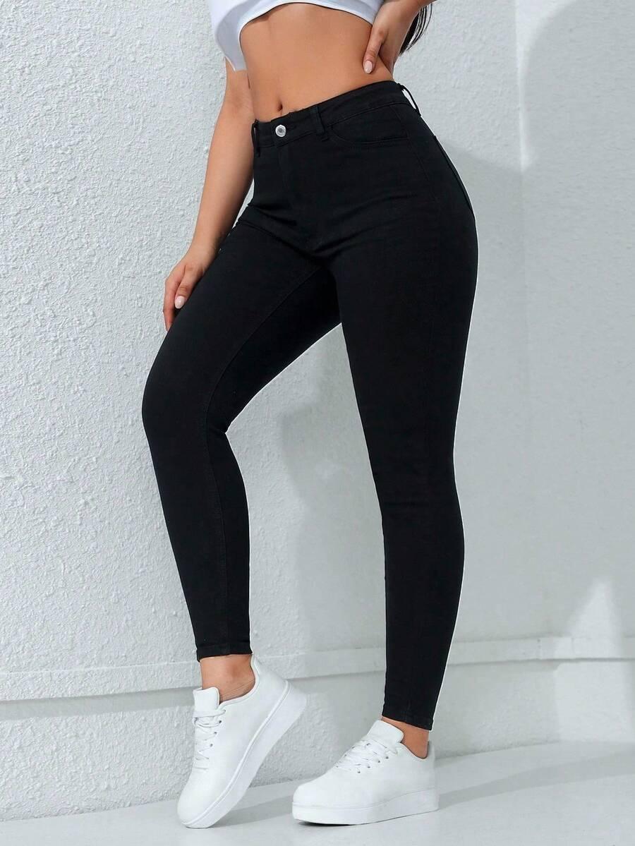 CZARNE SPODNIE JEANS