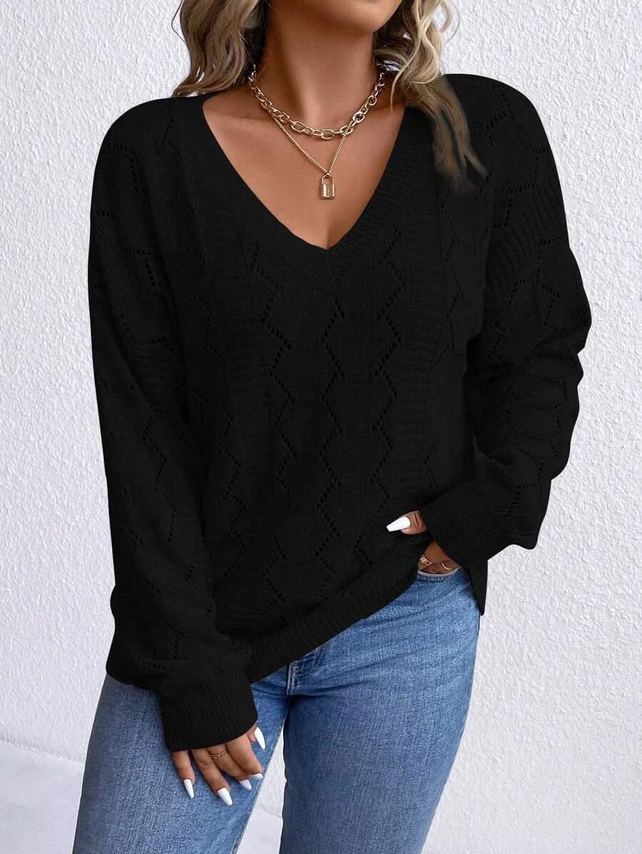 KLASYCZNY SWETER V NECK