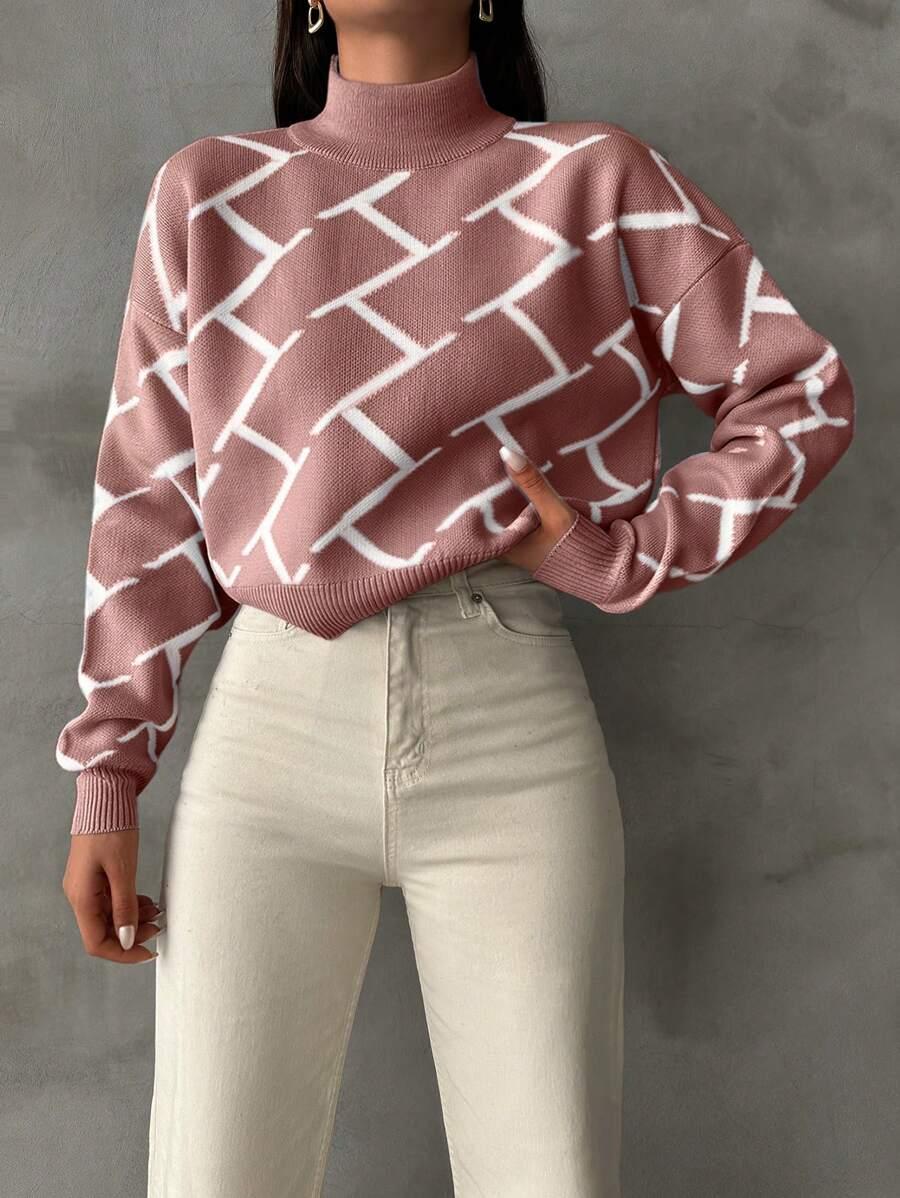 SWETER PÓŁGOLF WZÓR