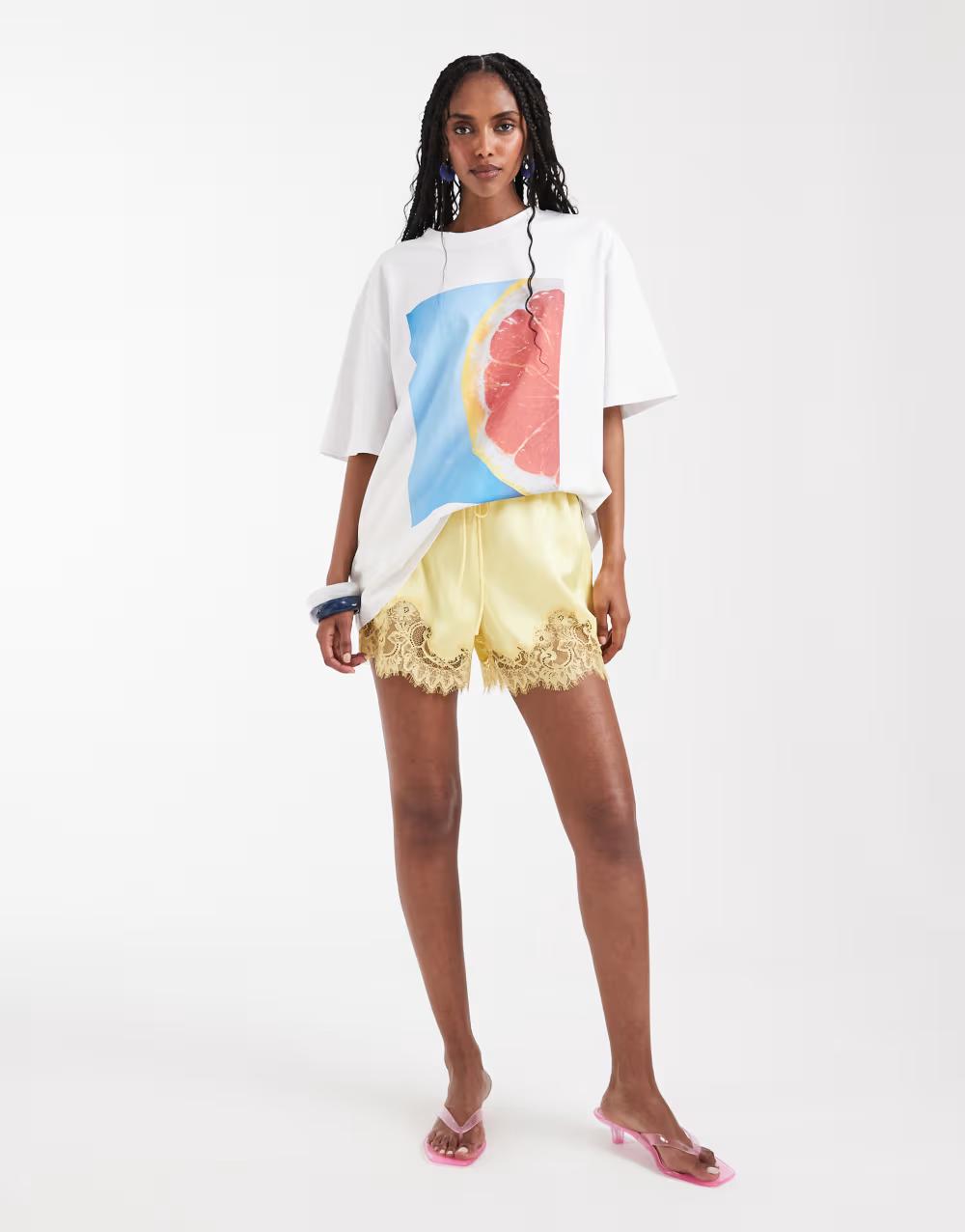 biały t-shirt print