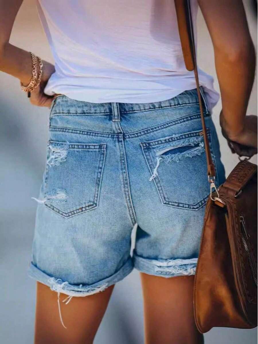 NIEBIESKIE SPODENKI JEANS 