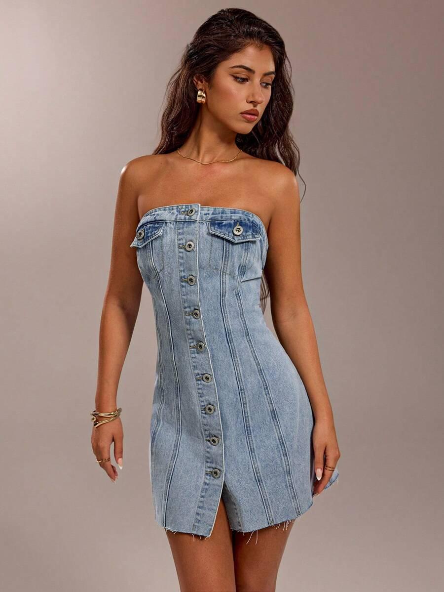 SPÓDNICA MINI JEANSOWA 